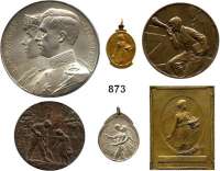 AUSLÄNDISCHE MÜNZEN,Belgien Albert I. 1909  - 1934 LOT von 6 verschiedenen Medaillen/Plaketten zwischen 1914 und 1917.  20/32 bis 70 mm.