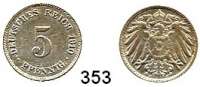 R E I C H S M Ü N Z E N,Kleinmünzen  5 Pfennig 1910 J.