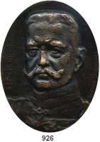 M E D A I L L E N,Weltkrieg  Einseitige Bronzeplakette o.J. (Luise Schmidt).  Paul von Hindenburg.  109 x 83 mm;  Eisenmedaille 1914 Paul von Breitenbach.  50,2 mm und Eisengußmedaille 1916 (Hosaeus).  Gold gab ich zur Wehr..... 39,7 mm.  LOT 3 Stück.