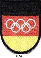 M E D A I L L E N,Olympiade 1 9 6 0 bis 1 9 6 8 Stoffabzeichen der Gesamtdeutschen Olympiamannschaft.  77 x 60 mm.