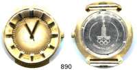 M E D A I L L E N,Olympiade Moskau 1980 Armbanduhr, Ziffernblatt mit Signet der Spiele.  Rückseitig Signet der Spiele eingraviert.  Ohne Band.  43 mm.