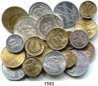 AUSLÄNDISCHE MÜNZEN,Brasilien L O T S     L O T S     L O T S LOT von 20 verschiedenen meist modenren Münzen.  Darunter 1000 Reis 1906 und 1907.