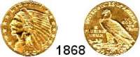 AUSLÄNDISCHE MÜNZEN,U S A  2 1/2 Dollars 1910.  (3.77g fein).  Schön 138.  KM 128.  Fb. 120.  GOLD