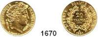 AUSLÄNDISCHE MÜNZEN,Frankreich 2. Republik 1848 - 1852 20 Francs 1851 A.  (5,8g fein).  Schön 85.  KM 762.  Fb. 566.  GOLD