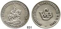 M E D A I L L E N,Schützen Herford Silbermedaille 1973 (800).  22. Deutscher Schützentag Herford 1973.  Westfälischer Schützenbund.  38,6 mm.  27,71 g.