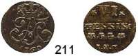 Deutsche Münzen und Medaillen,Mecklenburg - Strelitz Adolf Friedrich IV. 1752 - 1794 6 Pfennig 1760 IFF.  1,26 g.  Kunzel 603.  Schön 34.
