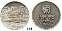 M E D A I L L E N,Schützen Bad Hersfeld Silbermedaille 1975 (800).  24. Deutscher Schützentag.  39 mm.  29,16 g.