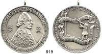 M E D A I L L E N,Schützen Ehrenbreitstein Versilberte Bronzemedaille 1960.  440jähriges Jubiläum der St. Sebastianus-Schützengesellschaft.  45,7 mm.  39,07 g.  Mit Öse.