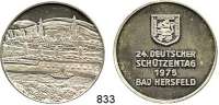 M E D A I L L E N,Schützen Bad Hersfeld Silbermedaille 1975 (800).  24. Deutscher Schützentag.  39 mm.  29,05 g.