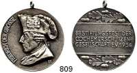 M E D A I L L E N,Schützen Cochem Versilberte Bronzemedaille 1934.  88. Stiftungsfest der Cochemer Schützengesellschaft.  34,5 mm.  15,16 g.  Mit Originalöse.