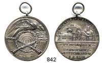 M E D A I L L E N,Schützen Plochingen Versilberte Medaille 1928.  Bahnschütz - Wettschießen.  Mit Öse.  34,2 mm.  16,86 g.