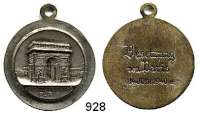 M E D A I L L E N,Weltkrieg  Versilberte Medaille mit Öse o.J. (G. Robin).  ARC DE TRIOMPHE PARIS.  Rückseitige Gravur 