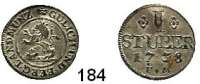 Deutsche Münzen und Medaillen,Jülich - Kleve - Berg Karl Philipp 1716 - 1742 1 Stüber 1738.  1 g.  Schön 74.