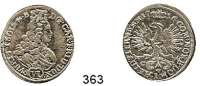 Deutsche Münzen und Medaillen,Schlesien - Württemberg - Oels Karl Friedrich von Württemberg - Oels 1704 - 1744 6 Kreuzer 1716, Oels.  3,14 g.  F.u.S. 2469.  Schön 14.