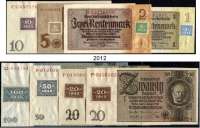 P A P I E R G E L D,D D R Kuponserie 1948. 1 DM bis 100 DM (2x 20 DM). SBZ-1 b, 2 b, 4 b, 5 c, 6 c, 7, 8 d, 9 a. SATZ 8 Scheine.