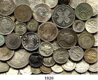 AUSLÄNDISCHE MÜNZEN,L  O  T  S     L  O  T  S     L  O  T  S  LOT von 78 ausländischen Silberkleinmünzen.  Brutto 268 Gramm.