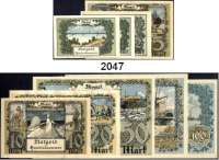 P A P I E R G E L D,Memelgebiet Notgeld der Handelskammer des Memelgebietes 1922 1/2 bis 100 Mark 22.2.1922. Ros. MEM-1 bis MEM-9. SATZ 9 Scheine.