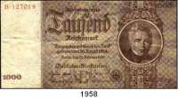 P A P I E R G E L D,R E I C H S B A N K 1000 Reichsmark 22.2.1936. E...B. Ros. DEU-212.