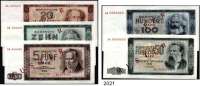P A P I E R G E L D,D D R 5 bis 100 Mark 1964. Ros DDR-16 bis 20 M 1. KN 000000 und roter Überdruck