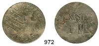 Notmünzen; Marken und Zeichen,0 B E R L I N H. Divischovski Berlin.  Weißmetallmarke 1 Mark o.J.  