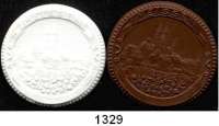 MEDAILLEN AUS PORZELLAN,Staatliche Porzellan-Manufaktur MEISSEN Meissen o.J.(1934) braun und weiß.  Erinnerungs-Medaille I.  LOT 2 Stück.