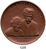 MEDAILLEN AUS PORZELLAN,Staatliche Porzellan-Manufaktur MEISSEN Frankfurt am Main 2013 braun (65 mm).  Albert Schweitzer Stiftung - Jubiläumstaler.