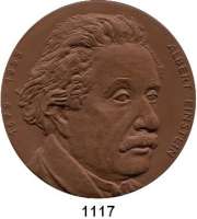 MEDAILLEN AUS PORZELLAN,Staatliche Porzellan-Manufaktur MEISSEN Berlin 1979 braun (97 mm).  Akademie der Wissenschaften der DDR - Einstein-Komitee.