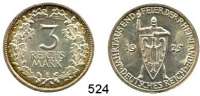 R E I C H S M Ü N Z E N,Weimarer Republik  3 Reichsmark 1925 E.  Jaeger 321.  Rheinlande.