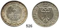 R E I C H S M Ü N Z E N,Weimarer Republik  3 Reichsmark 1926 A.  Jaeger 323.  Lübeck.