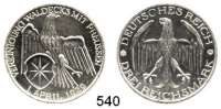 R E I C H S M Ü N Z E N,Weimarer Republik  3 Reichsmark 1929 A.  Jaeger 337.  Waldeck.