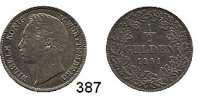 Deutsche Münzen und Medaillen,Württemberg, Königreich Wilhelm I. 1816 - 1864 1/2 Gulden 1861.  AKS 86.  Jg. 69.