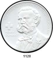 MEDAILLEN AUS PORZELLAN,Staatliche Porzellan-Manufaktur MEISSEN Bonn 2017 weiß (100 mm).  150 Jahre Deutsches Rotes Kreuz.  Henry Dunant.  Auflage 100 Stück.