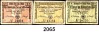P A P I E R G E L D - N O T G E L D,Westpreussen Schlochau. Kreisbank. 10, 25 und 50 Pfennig 27.5.1919. Tieste 6575.05.20-22. LOT 3 Scheine.