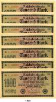 P A P I E R G E L D,Weimarer Republik  1000 Mark 15.9.1922.  Ros. DEU-84, 85, 86.  LOT 1272 Scheine.