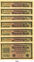 P A P I E R G E L D,Weimarer Republik 1000 Mark 15.9.1922. Ros. DEU-84, 85, 86. LOT 1272 Scheine.
