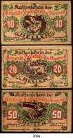 P A P I E R G E L D,AUSLÄNDISCHES PAPIERGELD Österreich Notgeld. Gemeinde Hadersfeld. 10, 20 und 50 Heller 1.6.1920 2.Auflage. Sperrholz. Kodnar/Künstner 327.IIa.