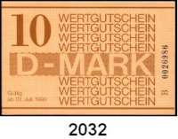 P A P I E R G E L D,D D R Gefängnisgeld 1, 5, 10, 50 Pfennig, 1, 5, 10, 20 D-Mark 1.7.1990. Serie B. Ros. MDI-34, 35, 36, 37, 38, 39, 40, 41. LOT 8 Scheine.