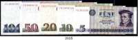 P A P I E R G E L D,D D R 5 bis 100 Mark 1971/75. Alles Austauschnoten. Ros. DDR-21 b, 22 d, 23 d, 24 d, 25 d. LOT 5 Scheine