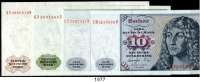 P A P I E R G E L D,BUNDESREPUBLIK DEUTSCHLAND 10(2), 20 und 50 Deutsche Mark 1.6.1977. Ros. BRD-19 a, 20 a, 21 a. LOT 4 Scheine.