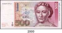 P A P I E R G E L D,BUNDESREPUBLIK DEUTSCHLAND 500 Deutsche Mark 1.8.1991. AA...L1. Ros. BRD-45 a.