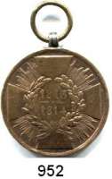 Orden, Ehrenzeichen, Militaria, Zeitgeschichte,Deutschland Preussen Kriegsdenkmünze 1813/14 in Bronze.  Für Kämpfer.
