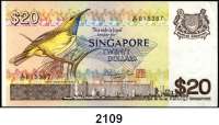 P A P I E R G E L D,AUSLÄNDISCHES PAPIERGELD Singapur 20 Dollars o.D.(1979). Pick 12.