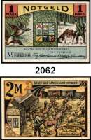 P A P I E R G E L D - N O T G E L D,Schleswig - Holstein Süderbrarup. Jagdverein, 1 Mark(6) o.D.(Ende 1921)-15.10.1921 und Viehhandlung Johs.Vogt, 2 Mark(9) 31.12.1920-28.9.1921. G/M 1295.1a und 1297.1. LOT 15 Scheine.