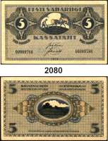 P A P I E R G E L D,AUSLÄNDISCHES PAPIERGELD Estland 5 Marka 1919. Pick 45 a.