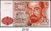 P A P I E R G E L D,AUSLÄNDISCHES PAPIERGELD Spanien 2000 Pesetas 22.7.1980(1983). Pick 159.