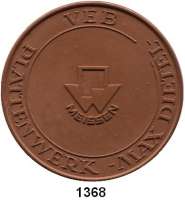 MEDAILLEN AUS PORZELLAN,Staatliche Porzellan-Manufaktur MEISSEN Meissen 1963 braun (65 mm).  100 Jahre Meissner Ofenkacheln.  VEB Plattenwerk 