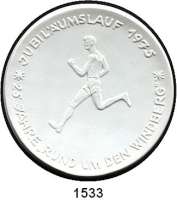 MEDAILLEN AUS PORZELLAN,Andere Hersteller Sächsische Porzellan-Manufaktur Dresden Weiße Medaille 1975.  Windberglauf.  Jubiläumslauf 