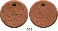 MEDAILLEN AUS PORZELLAN,Andere Hersteller Sonstige Hersteller Braune Medaille o.J.  Cöllner Feuerwehr.  50. Jubelfeier Abteilg. II Meißen.  36 mm.