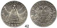Österreich - Ungarn,Österreich Bundesstaat 1934 - 1938 5 Schilling 1936. Schön 56. KM 2853. Madonna.