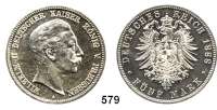 R E I C H S M Ü N Z E N,Preussen, Königreich Wilhelm II. 1888 - 1918 5 Mark 1888.  Jaeger 101.